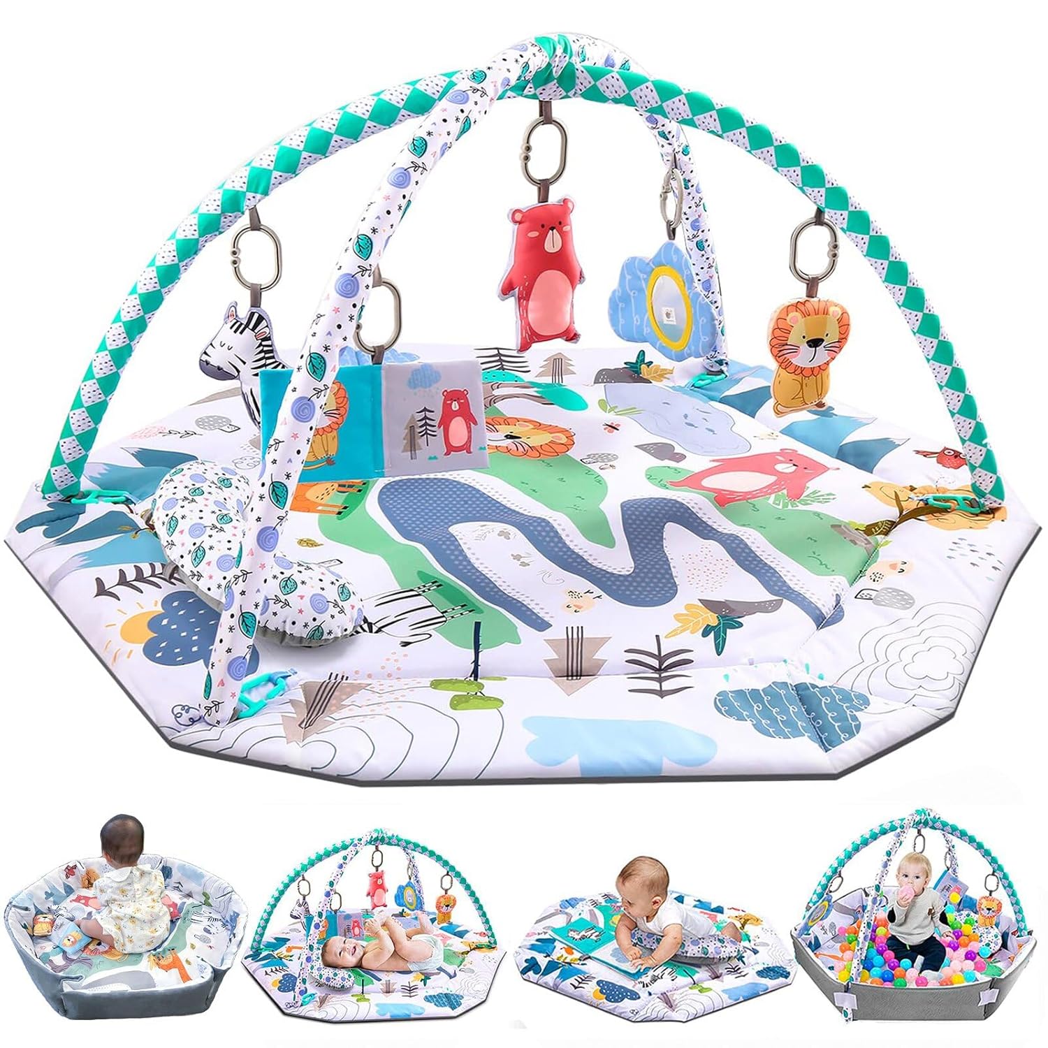 Bellababy 10-in-1 Tummy Time Mat for Sensory Development