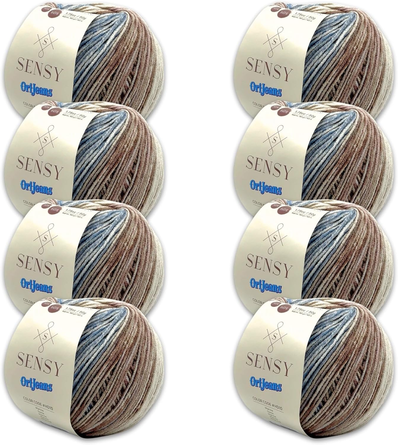 8 Skeins of Sensy OriJeans Yarn for Amigurumi and Crocheting