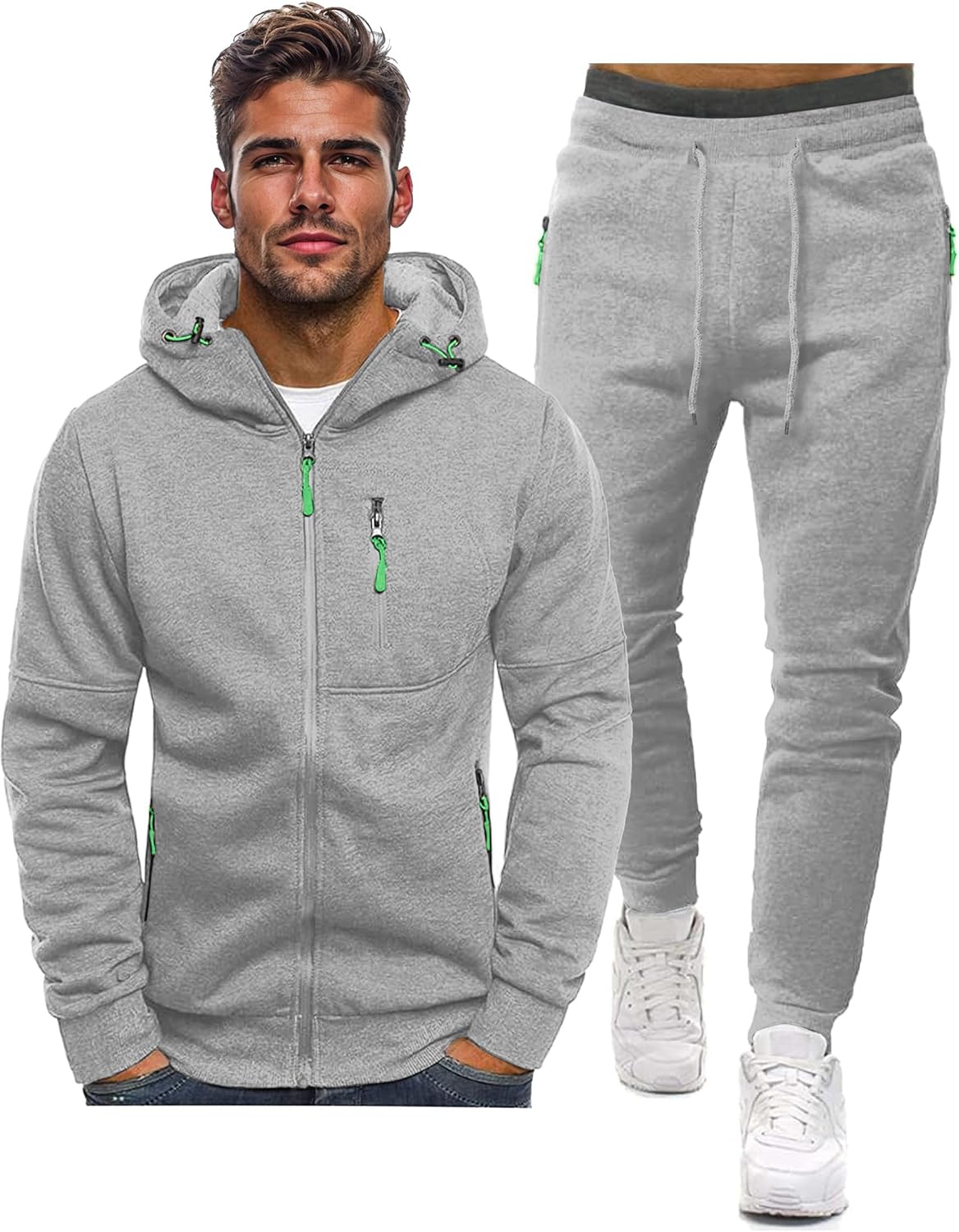 Hakjay Sweatsuits for Men: Cozy 2 Piece Hoodie Jogging Set