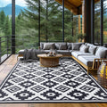 Outdoor Rug 9ftx12ft Waterproof Reversible Patio Mat - Foldable