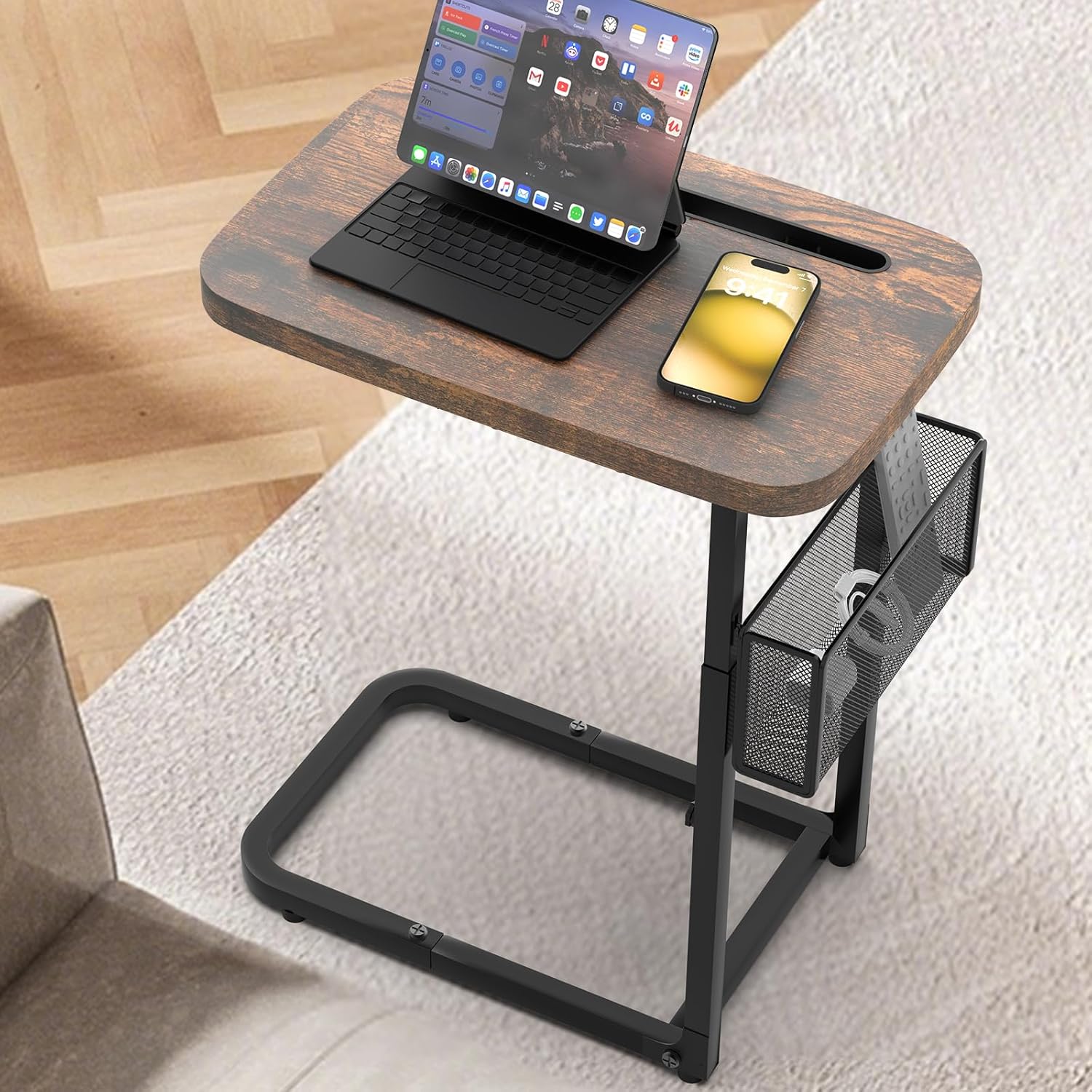High-Grade Stability TV Tray Table with Adjustable Height Design