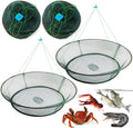 Crab Net Folded Fishing Basket Trap - Portable Mesh Cage