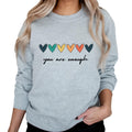 Rainbow Hearts Encouragement Sweatshirt - Mental Health Gift
