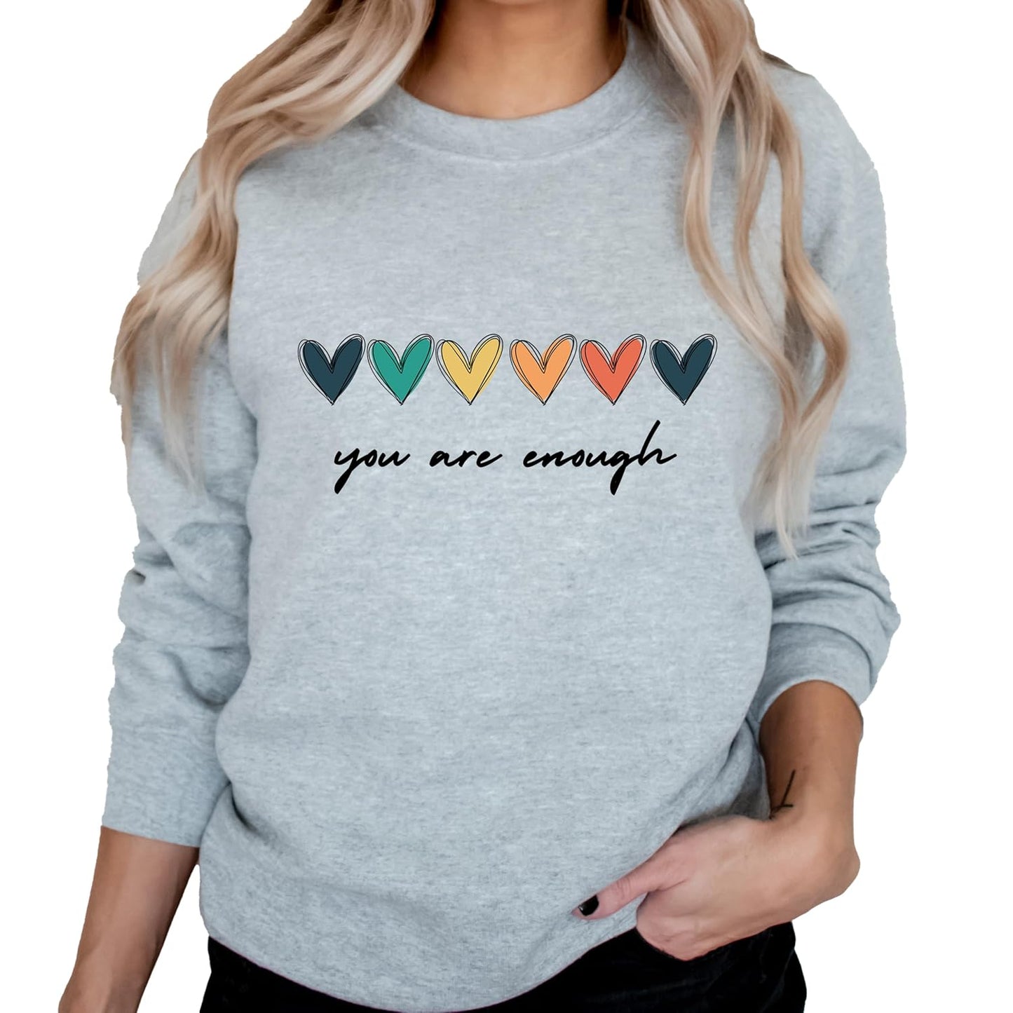 Rainbow Hearts Encouragement Sweatshirt - Mental Health Gift