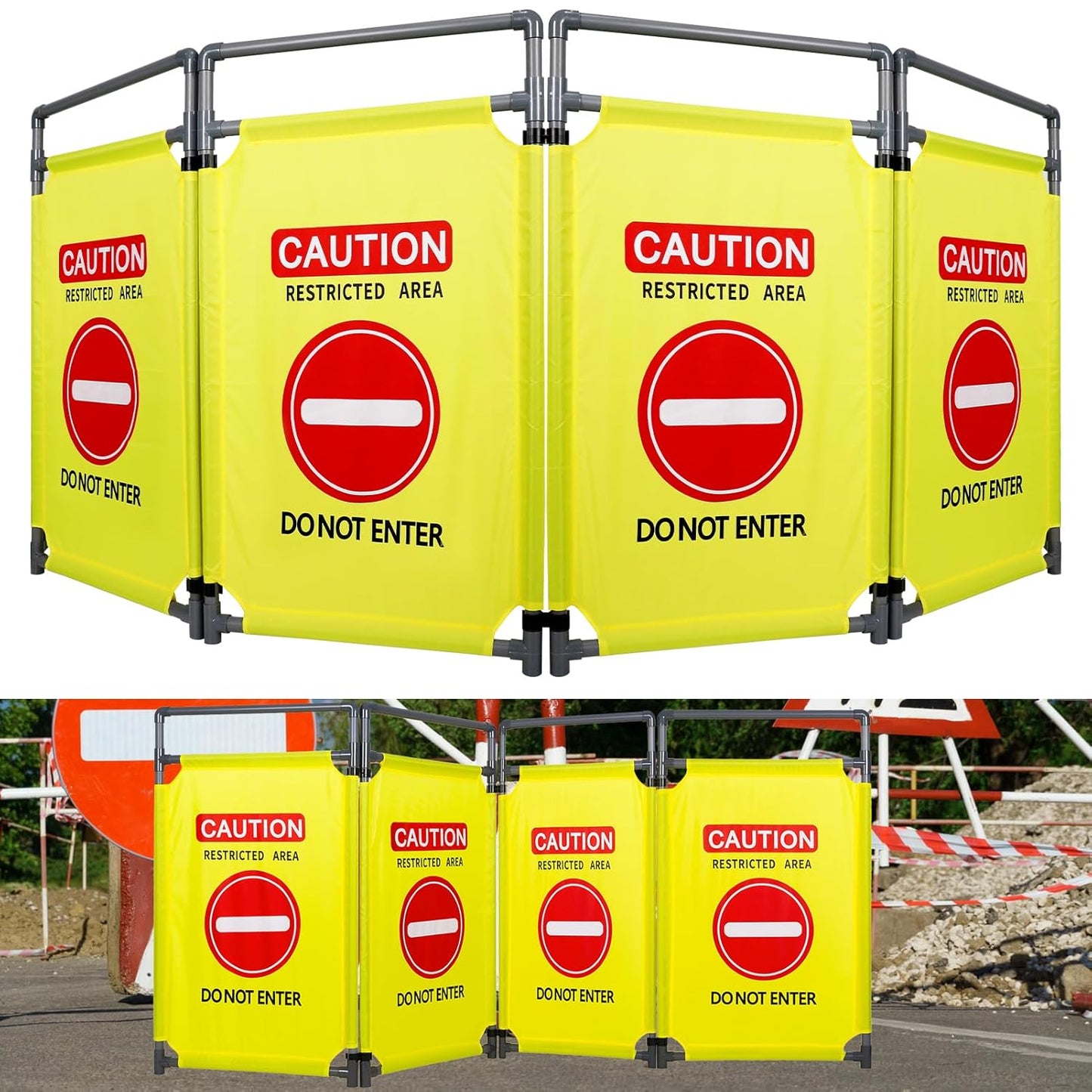 ACTREY 4 Panels Safety Barricade for Crowd Control