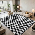 Fluffy Soft Checkered Area Rugs for Bedroom and Living Room