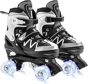 2PM SPORTS Adjustable Roller Skates for Kids with Light Up Wheels