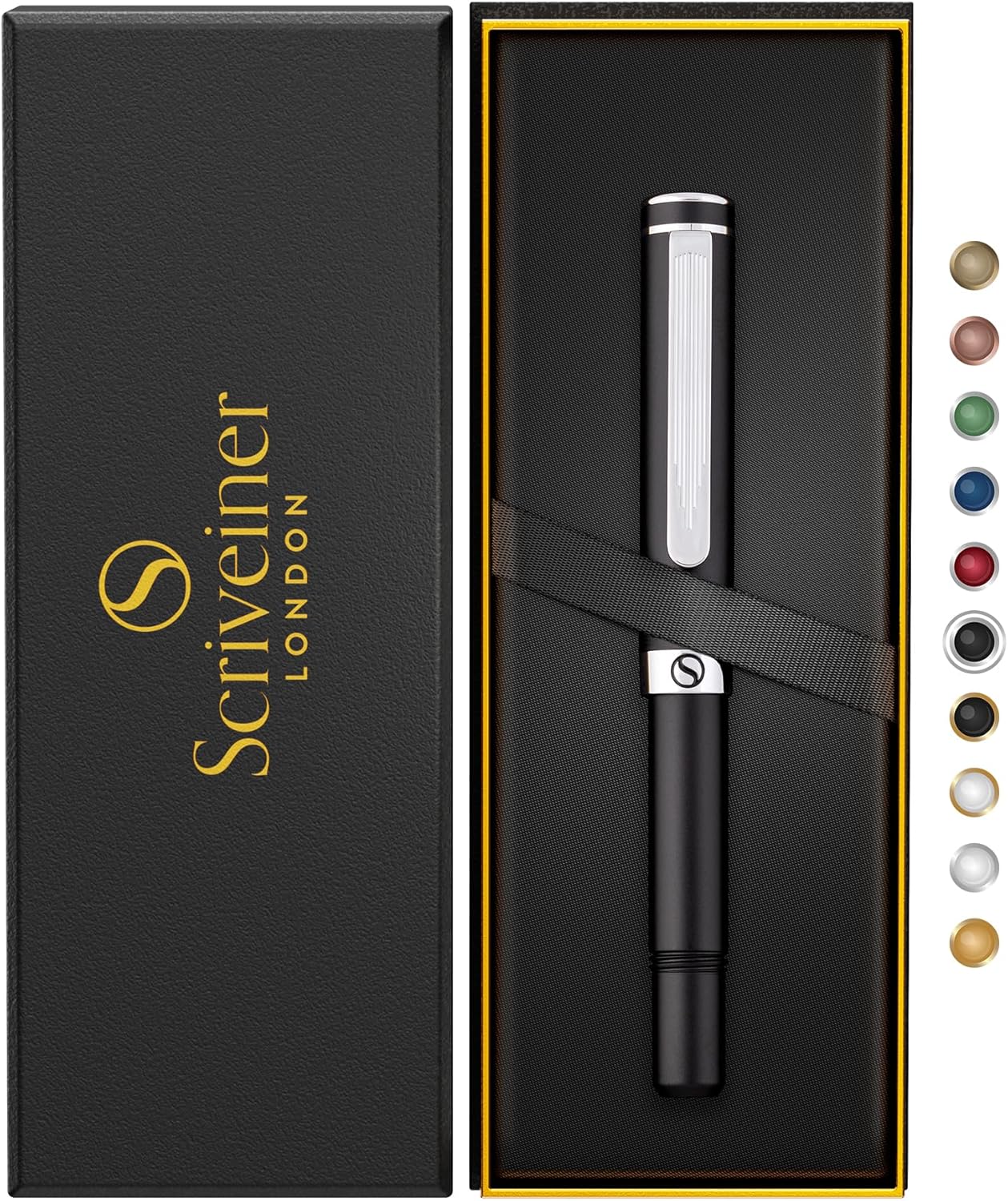 Scriveiner Black Rollerball EDC Luxury Pen for Elegant Writing