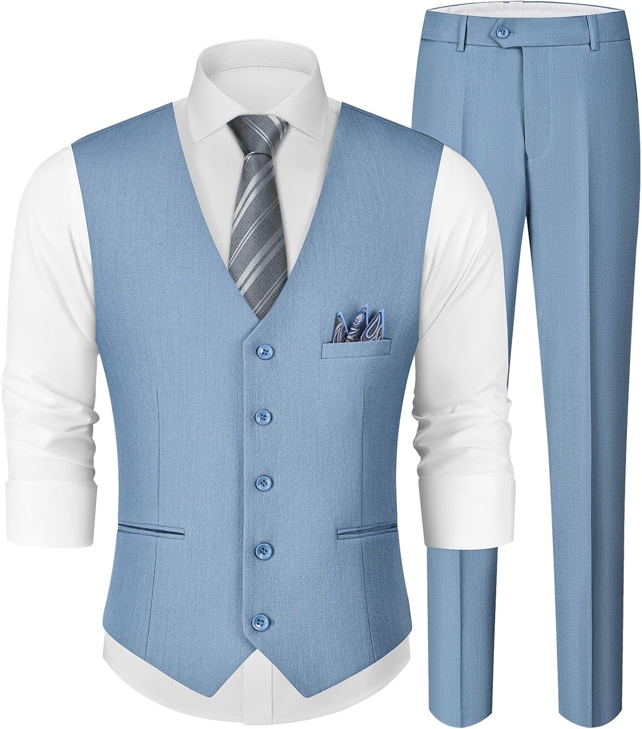 MAGE MALE Men's Linen 2 Piece Suit Slim Fit for Weddings