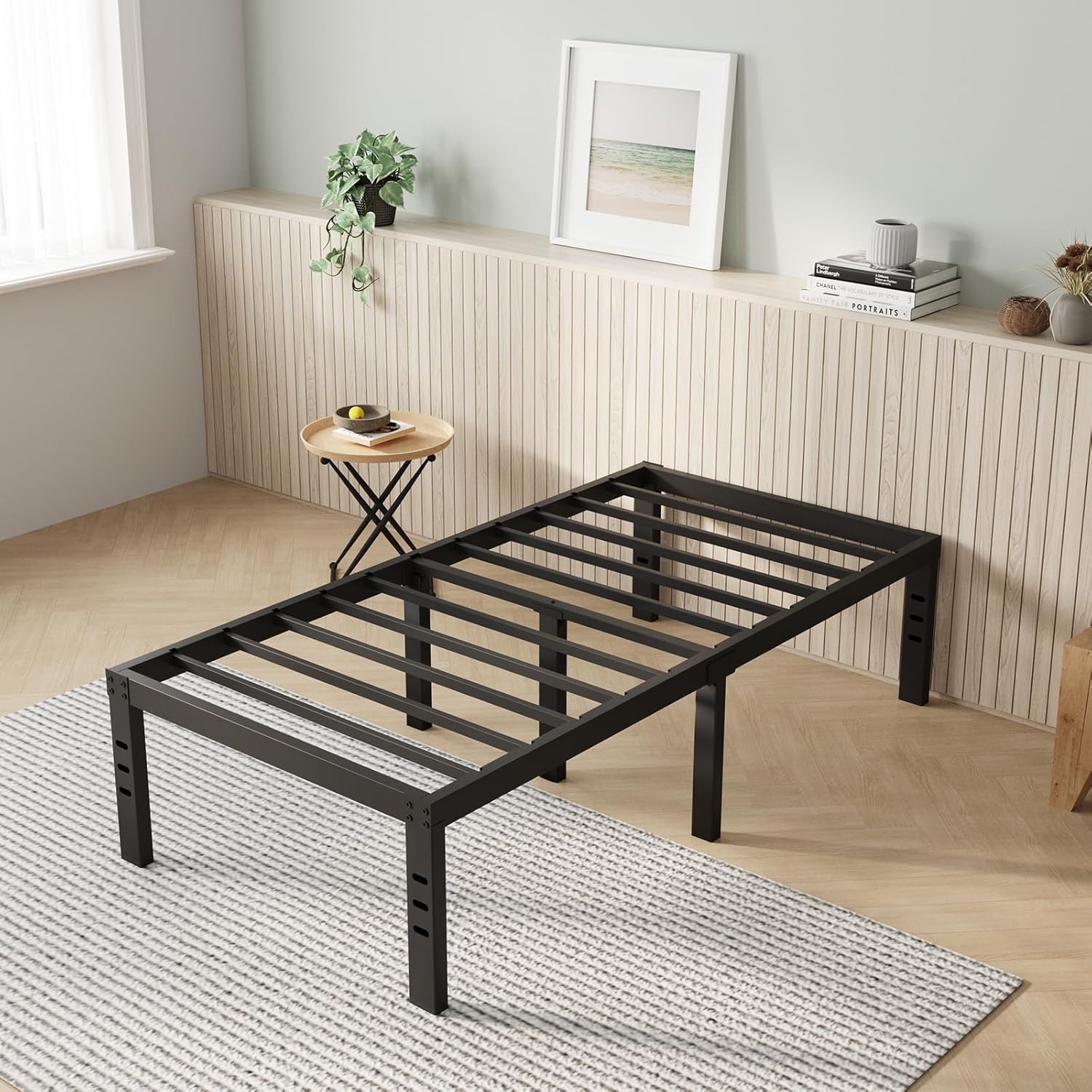 Novilla Twin Bed Frame with Storage and Heavy Duty Support