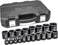 GEARWRENCH 19 Pc 1/2in Drive 6 Pt Standard Impact Socket Set - Durable