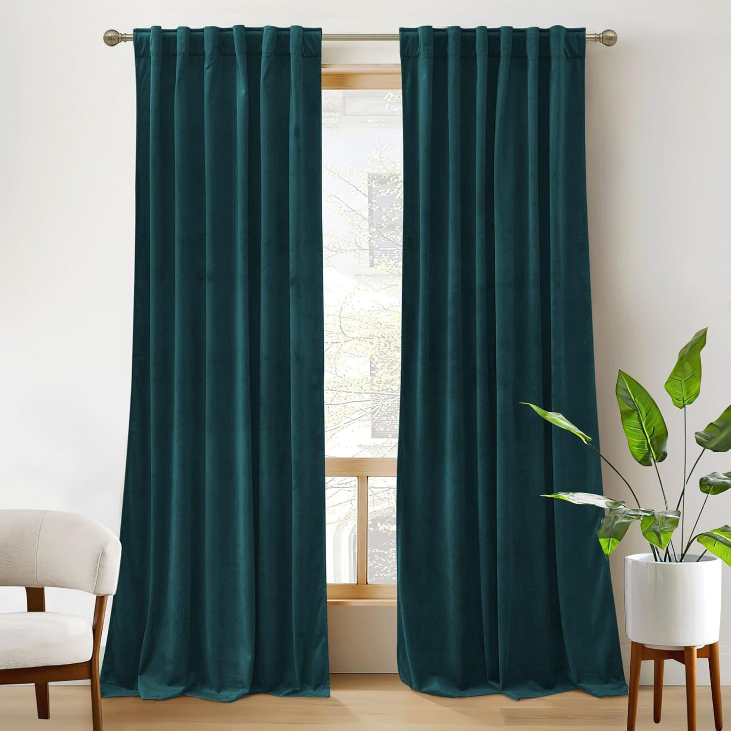 RYB HOME Velvet Closet Curtains for Room Darkening Privacy