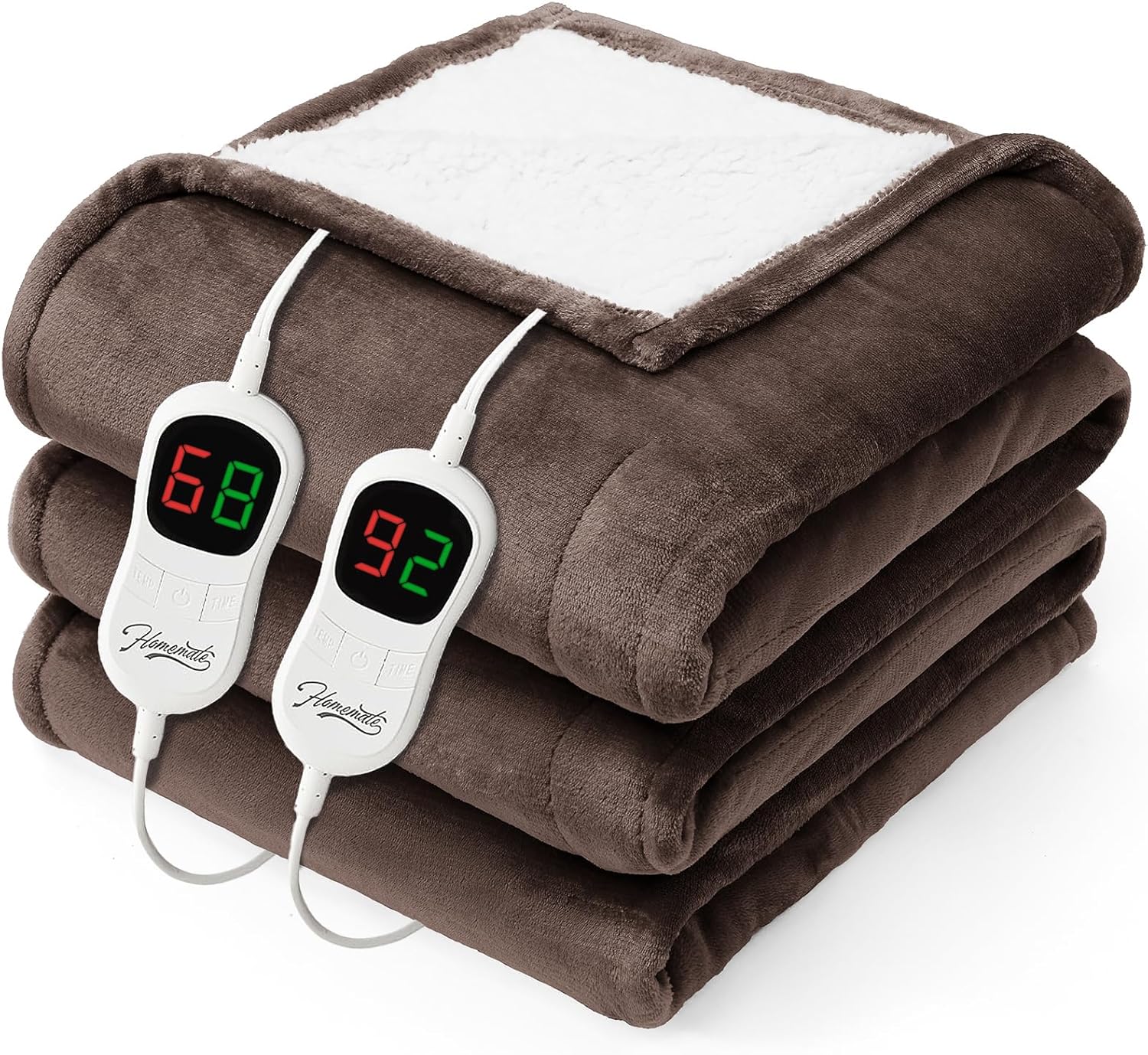 Homemate Electric Heated Blanket Queen - Ultra Soft Warm Flannel