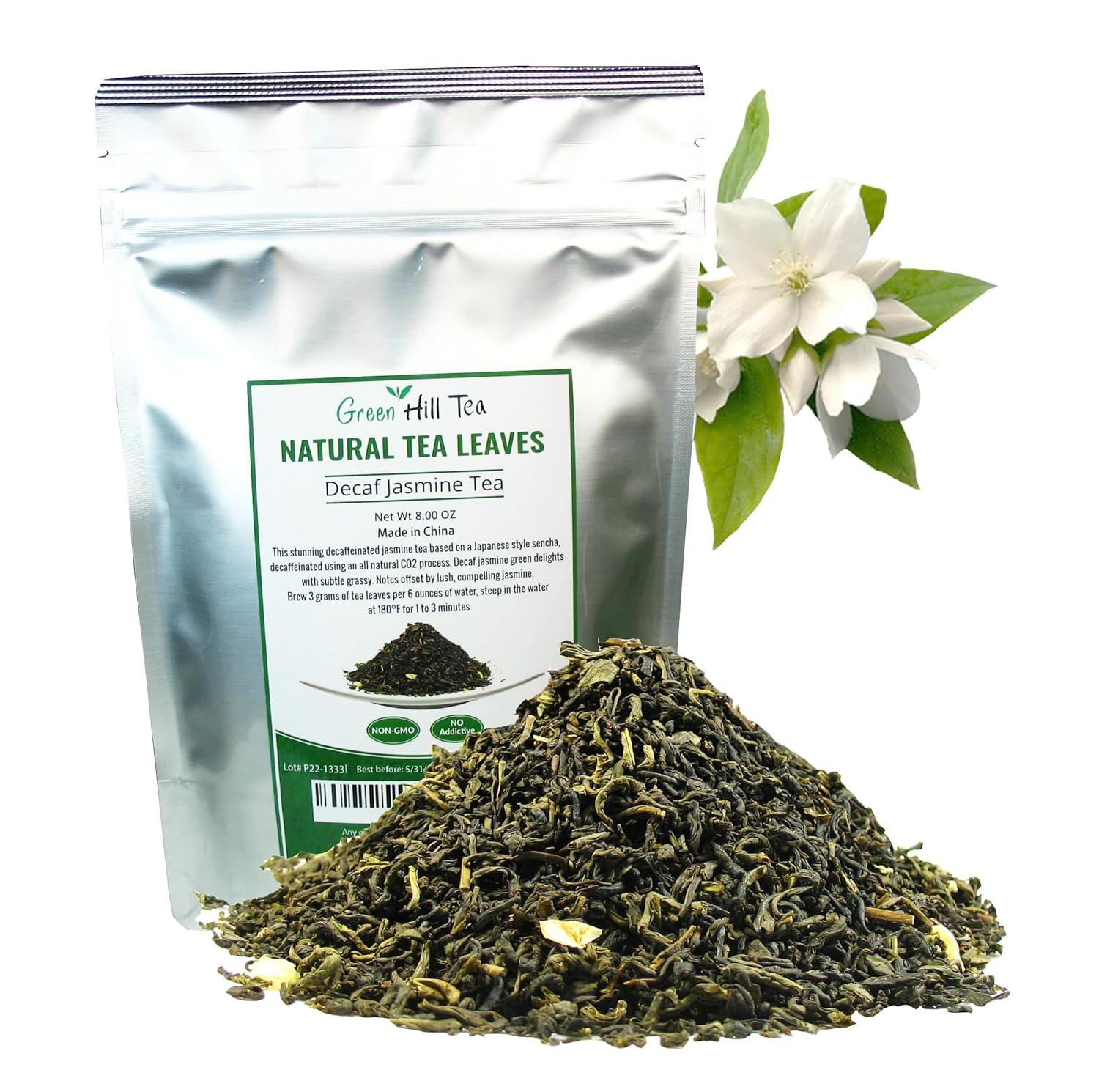 Decaf Jasmine Green Tea - Caffeine-Free Loose Leaf Delight