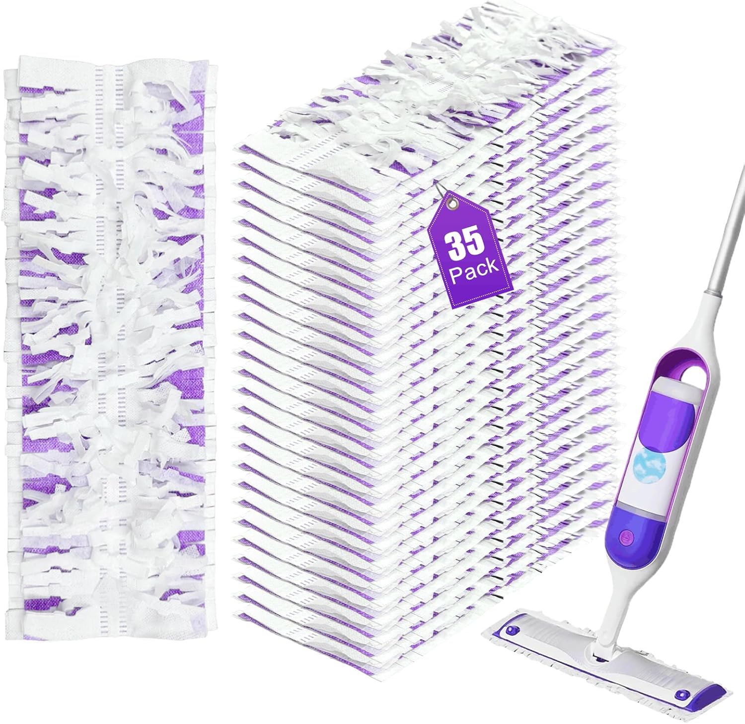 35 Pack Wet & Dry Power Mop Refills for Multi-Surface Floors