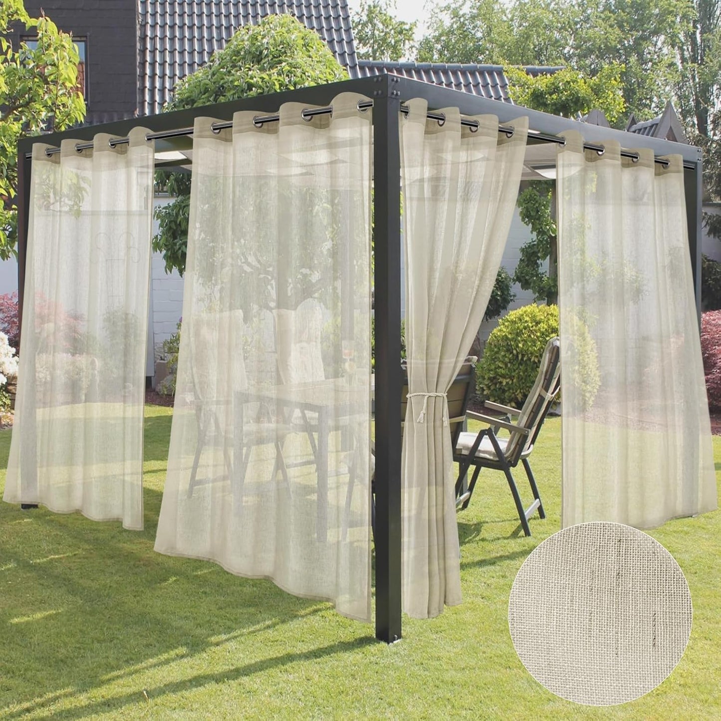 HolidayIdeas Sheer Outdoor Curtains for Stylish Privacy and Decor