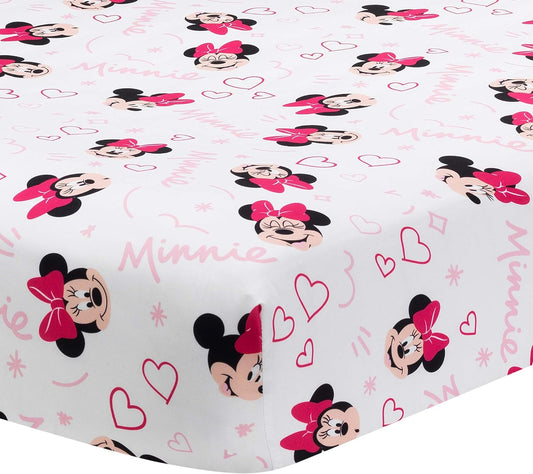 Minnie Mouse Love Fitted Crib Sheet