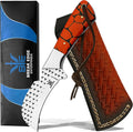 Farrier Rasp Steel Hawkbill Knife - Damascus Fixed Blade for Skinning