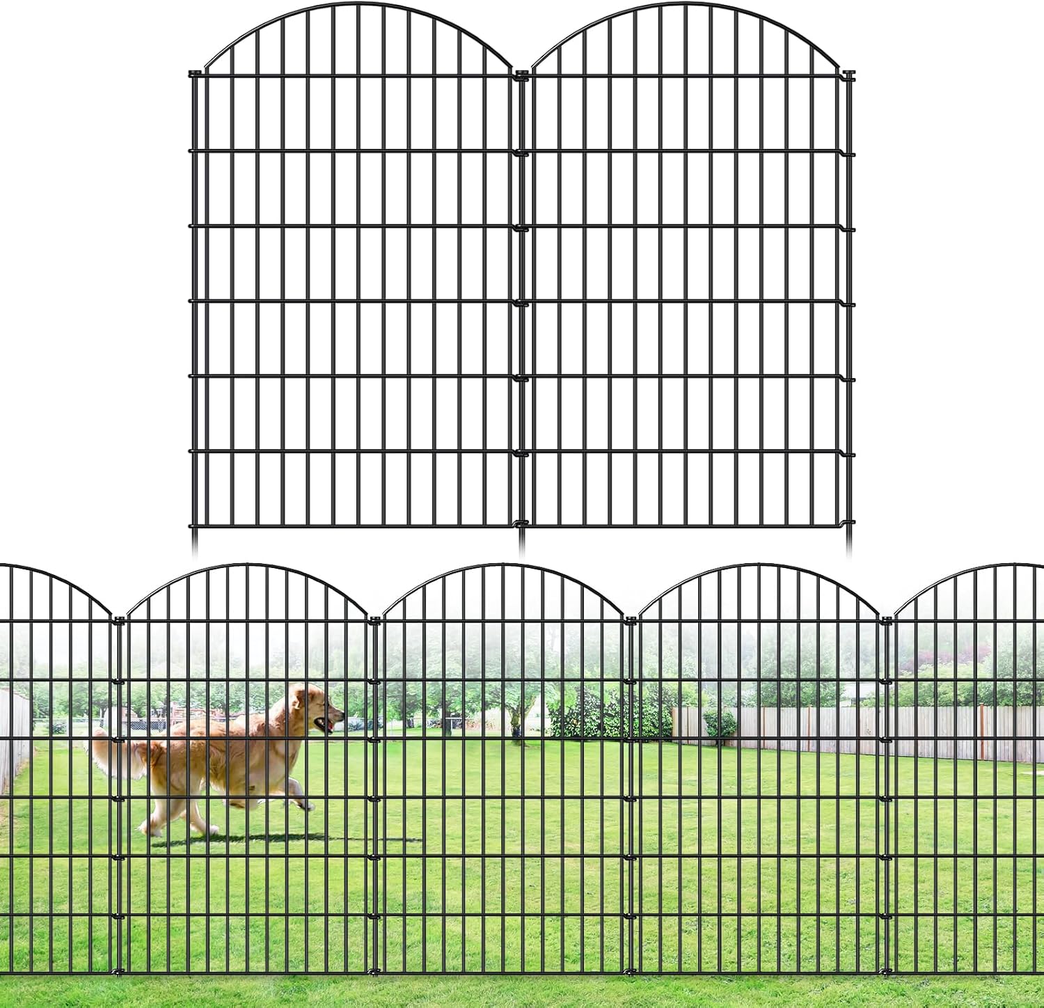 Metal Garden Fence 48in x 20.3ft for Dog and Animal Barrier