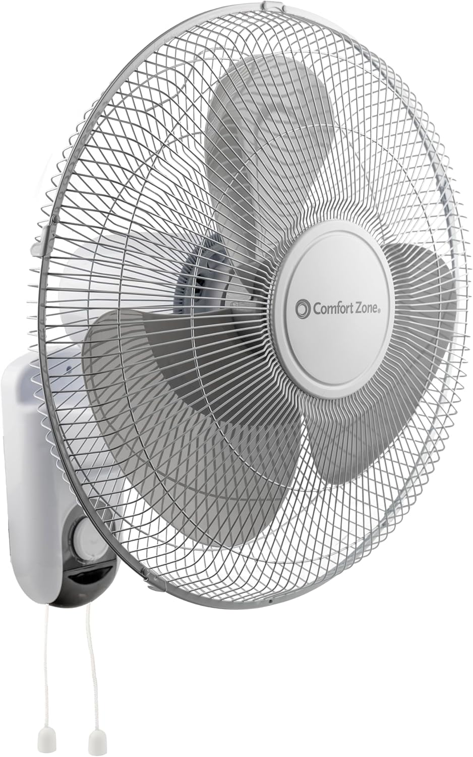 Comfort Zone 16 Inch Oscillating Wall Mount Fan for Home Use
