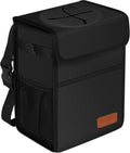 Leak Proof Car Trash Can with Lid - Large Collapsible Automotive Bin