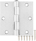 30 Pack Nickel Door Hinges 3.5 x 3.5 in Satin Nickel - Durable