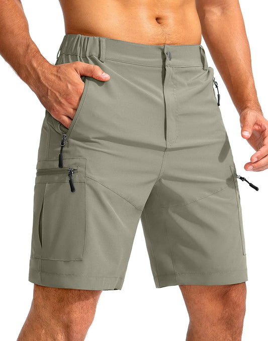Pudolla Men's Hiking Cargo Shorts 9in Lightweight Outdoor Gear