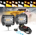 Auxbeam 4 in LED Pods Strobe Pod Light Bar - 120W Amber White Modes