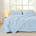 Oversized King Quilt Set 120x120 in Light Blue - Lightweight