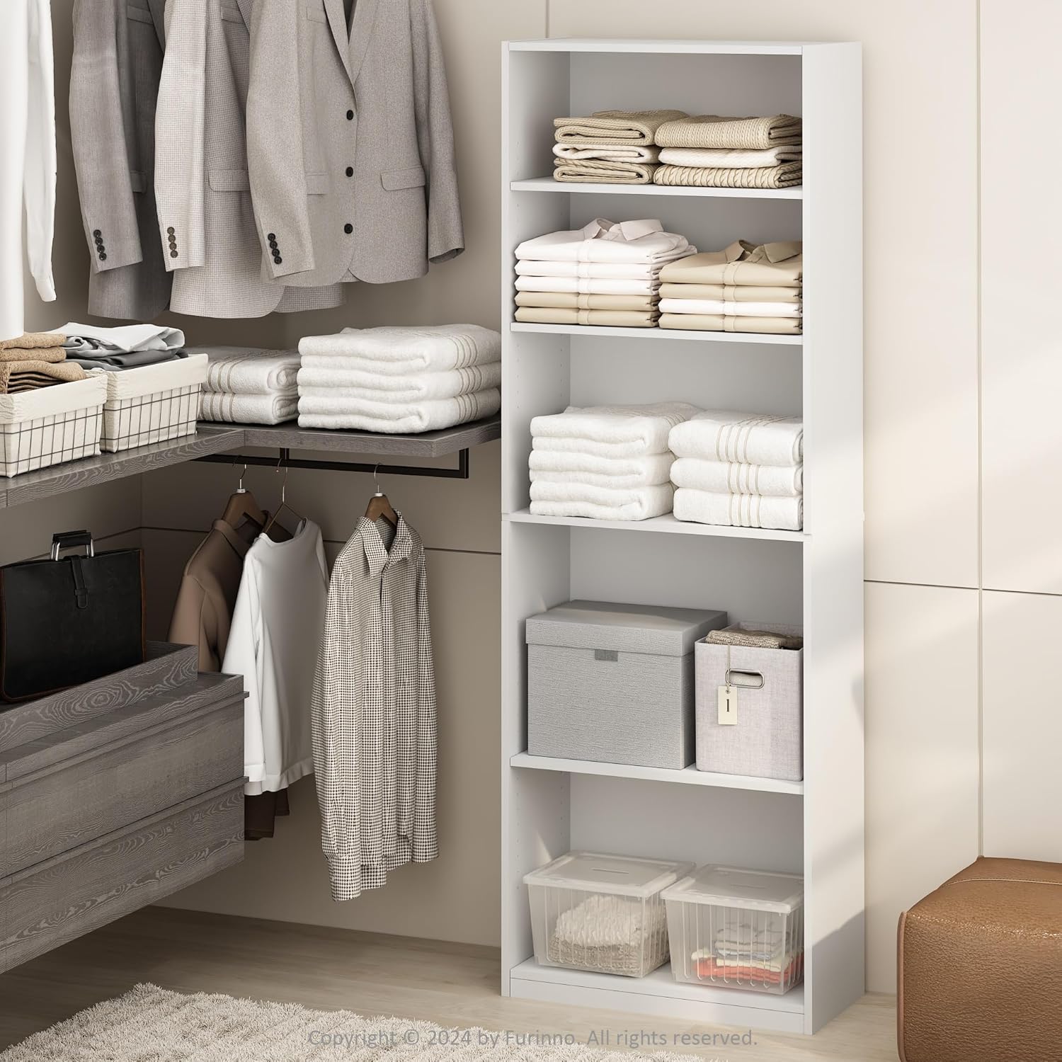 5-Tier Closet Organizer for Modern Minimalist Storage Solutions