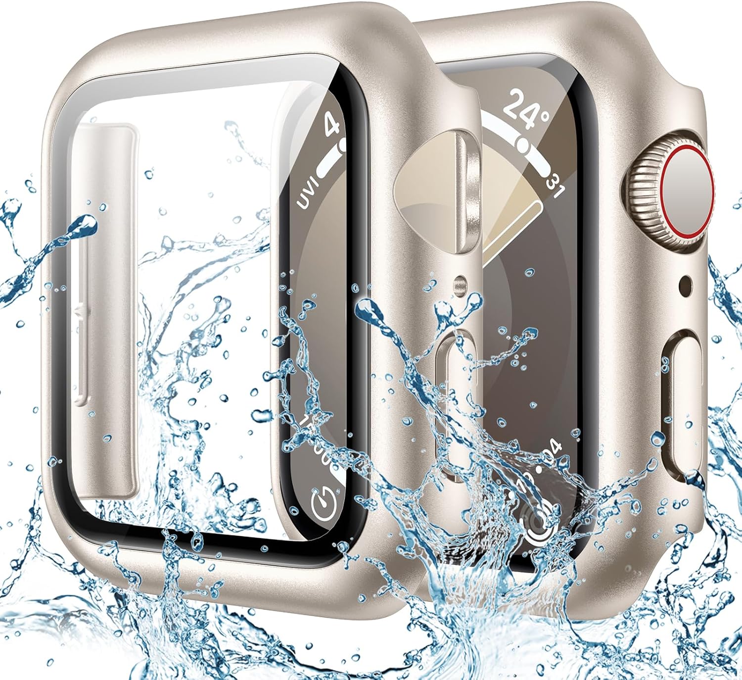 Waterproof Apple Watch 44mm Case with Tempered Glass