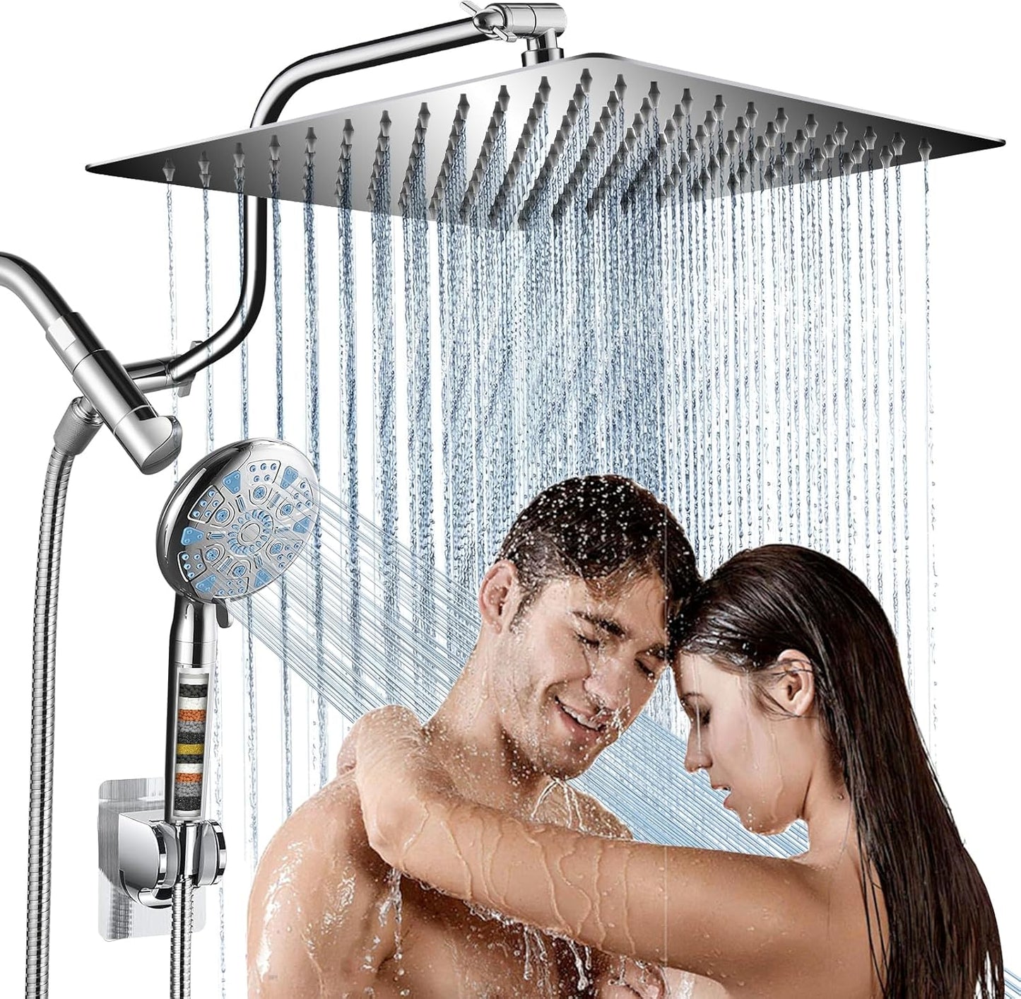 Cobbe 12 Inch All Metal Rain Shower Head with Handheld Spray