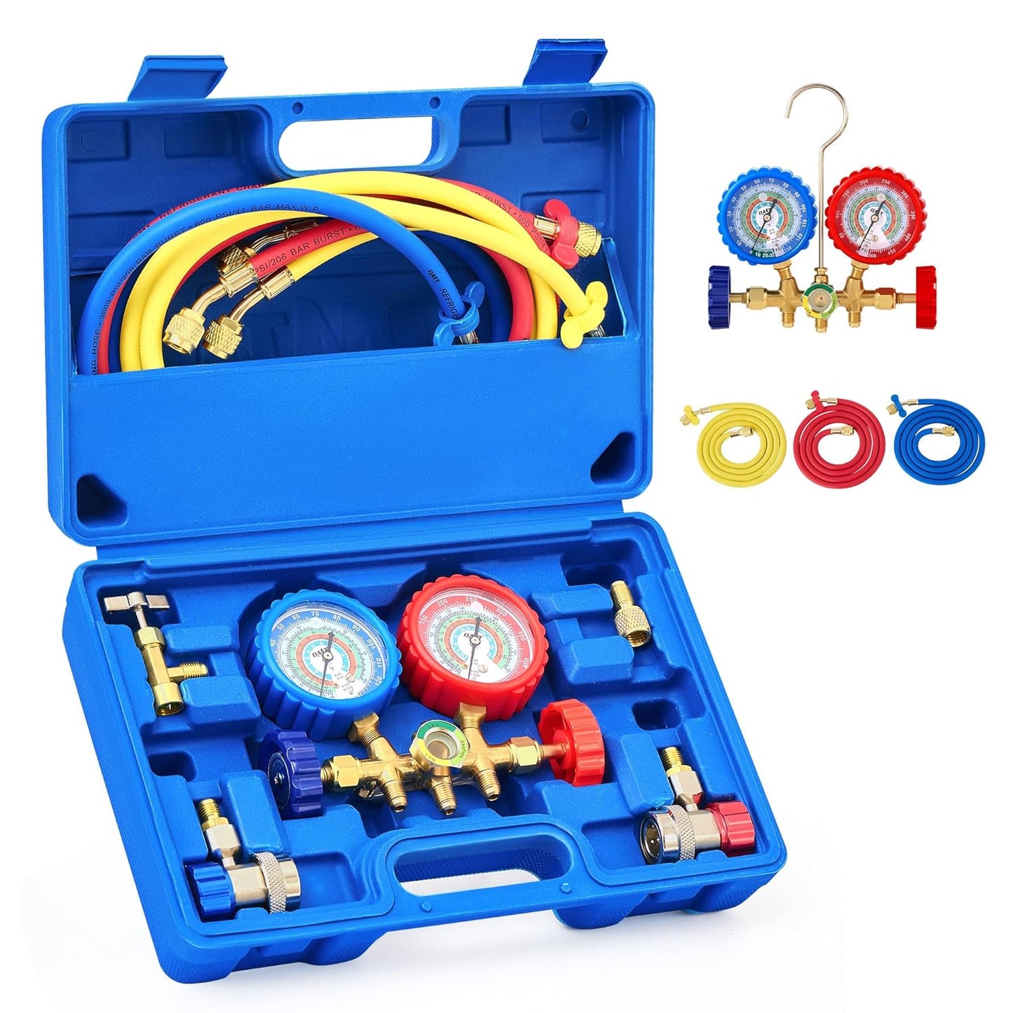 Orion Motor Tech AC Gauges Set for R134a R12 R22 R502 Refrigerants