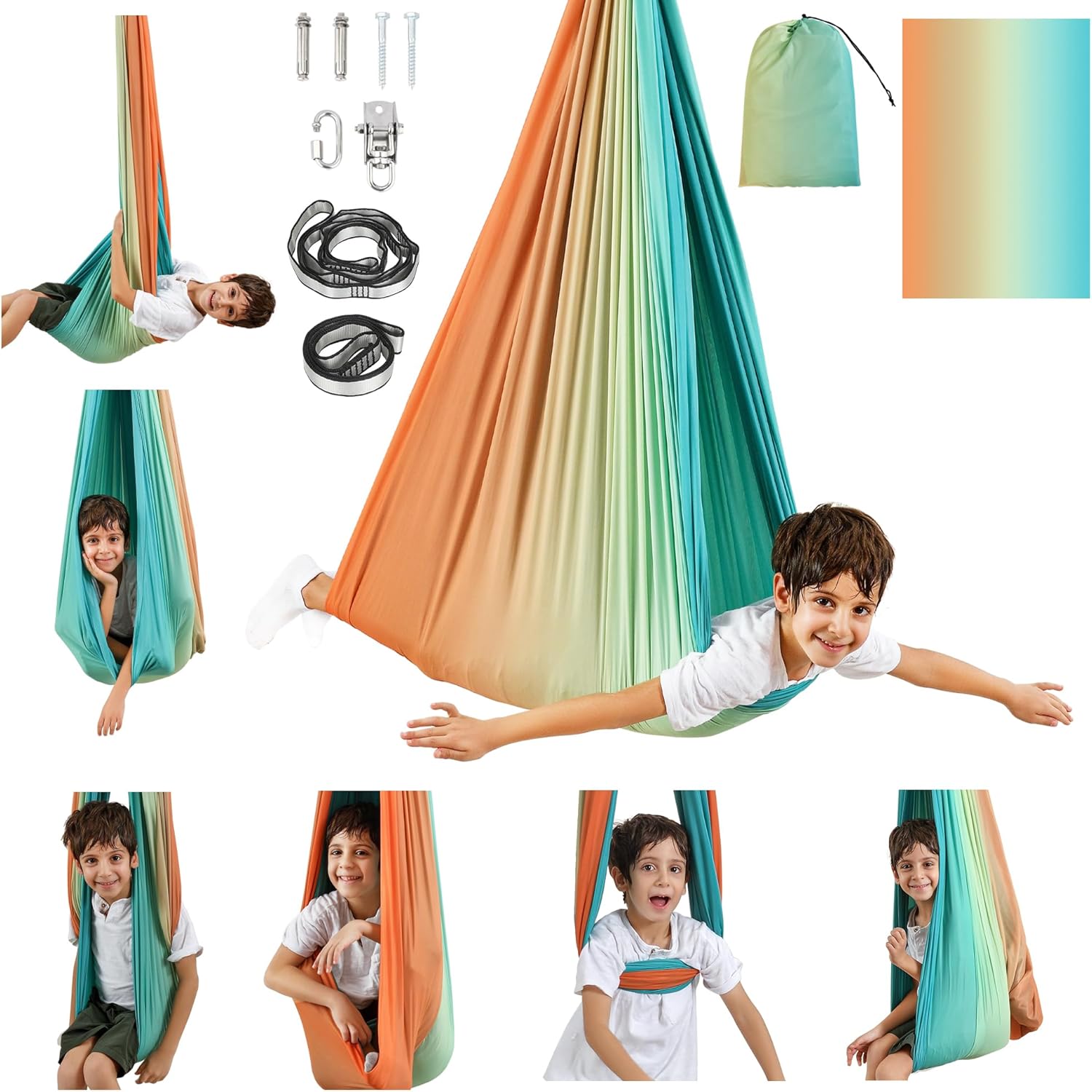 Sensory Swing for Kids & Adults - Double Layer Therapy Cuddle Swing