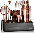 BARE BARREL 14pc Bartender Kit | Mixology Tools + 35 Recipes | Home Bartending Set