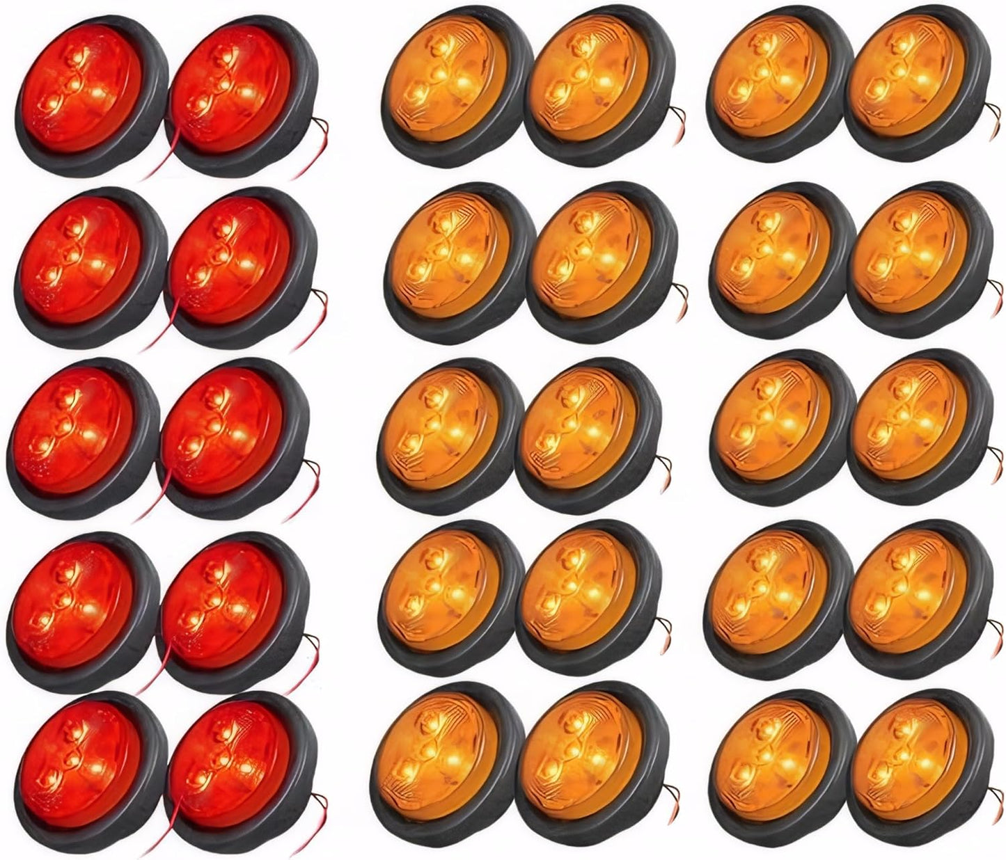 NEW SUN 30 Pack 2.5in LED Trailer Marker Lights for Safety