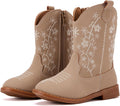 Toddler Girls Cowboy Boots Pointed Toe Mid Calf - Glitter Embroidered