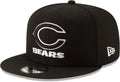 NFL 9FIFTY Black White Adjustable Snapback Hat - Classic Team Style