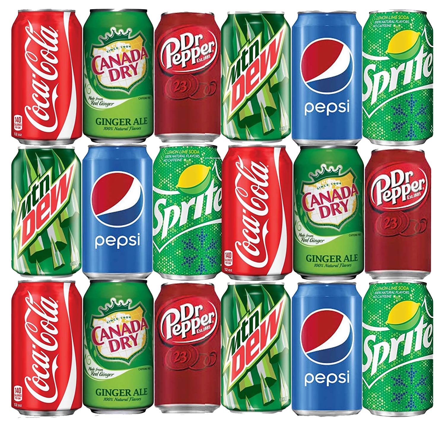 18 Pack Soda Refrigerator Restock Kit for Every Occasion