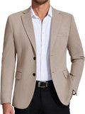 Mens Knit Casual Blazer Two-Button Sport Coat - Lightweight Fit