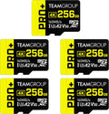 TEAMGROUP A2 Pro Plus Card 256GB 5-Pack - Fast Micro SDXC for Gaming