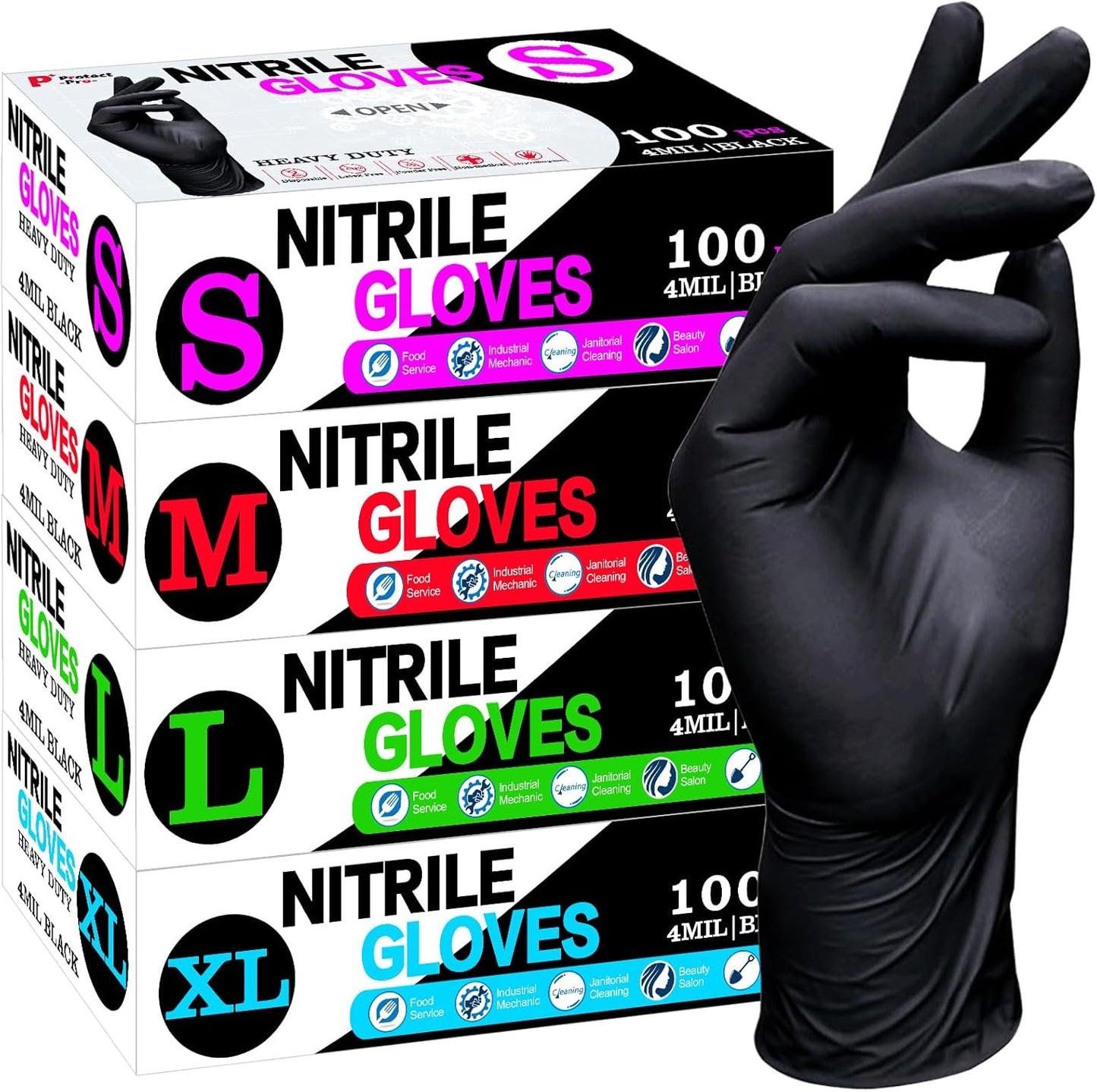 SANYU Nitrile Gloves: 4 Mil Heavy Duty Protection