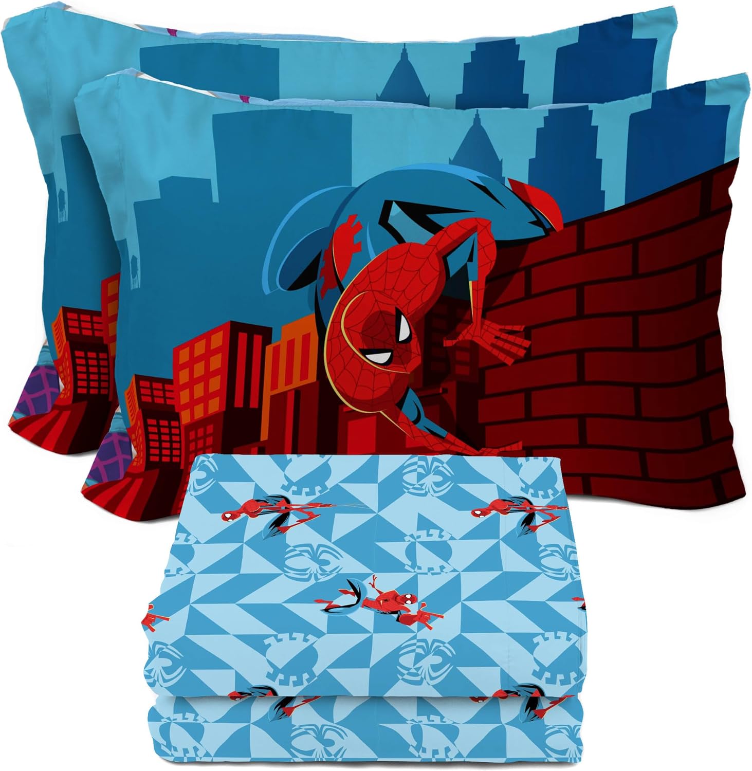 Spiderman Kids Sheet Set - 100% Microfiber Bedding for Fun
