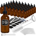 Amber Glass Dropper Bottles 4 Oz 48 Pack - Tincture & Oil Kit