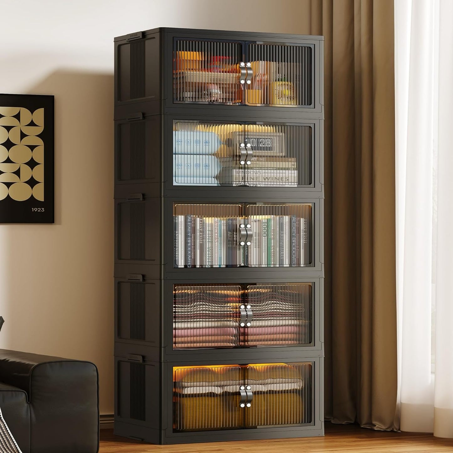 SAILUN Stackable Storage Bins with Lid for Home Organization