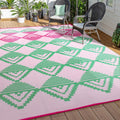 Lahome Waterproof Outdoor Rug 8x10 - Reversible Patio Mat for Decks