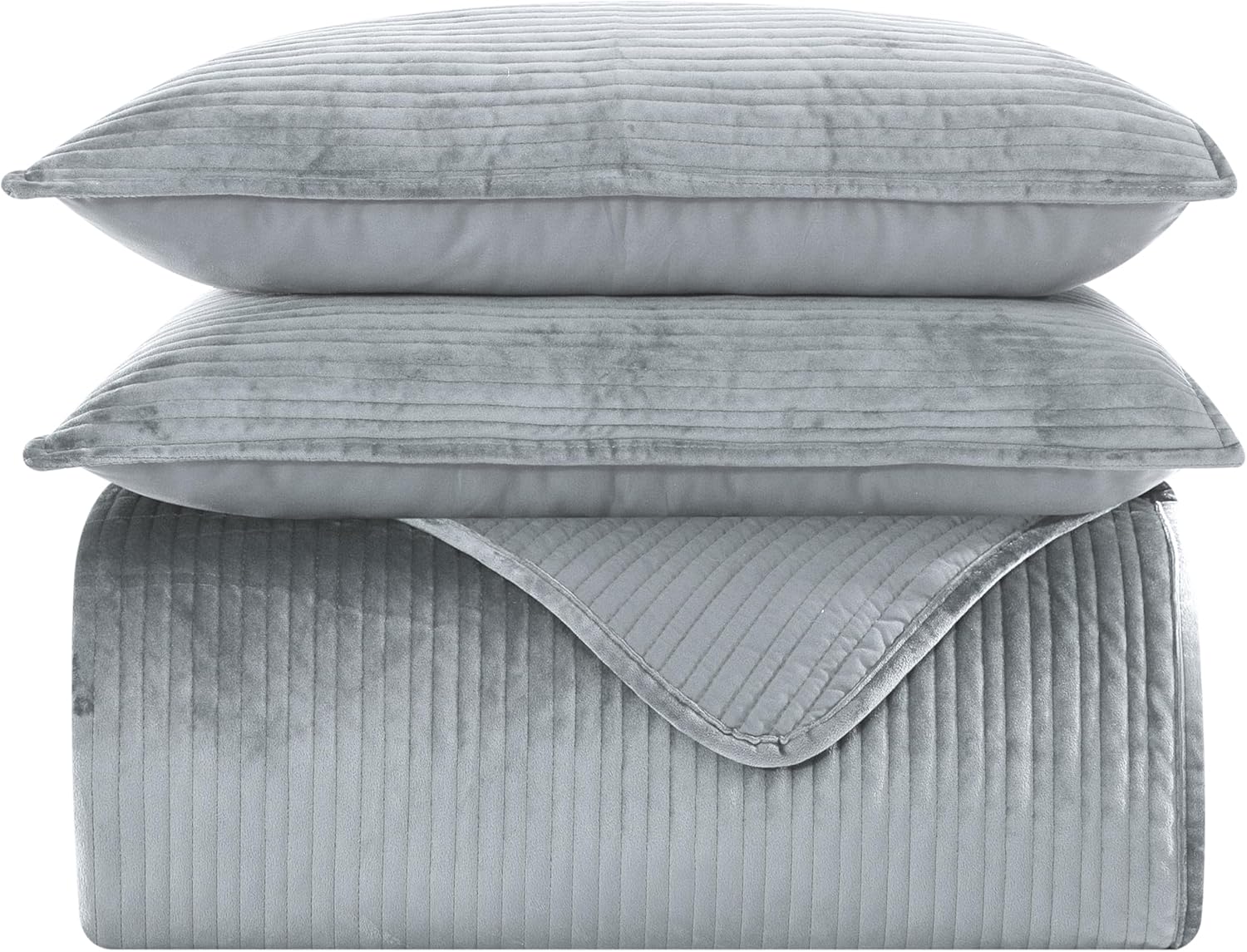 Elegant Comfort Luxury 3-Piece Velvet Corduroy Quilt Set