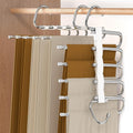 Pants Hangers 4 Pack Stainless Steel 5-Tier - Space Saving Closet