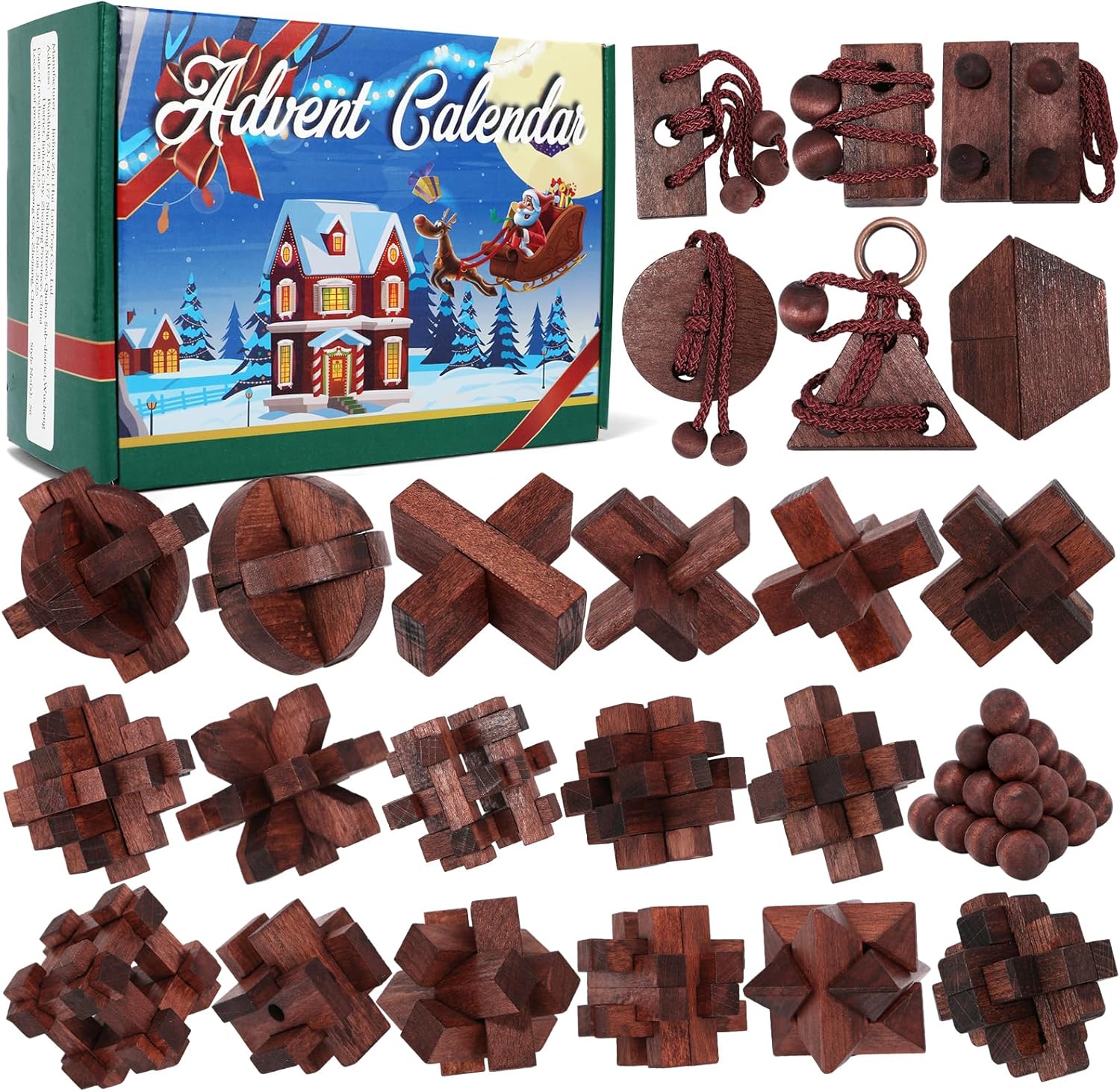 Advent Calendar 2025 with 24 Brain Teaser Puzzles for All Ages