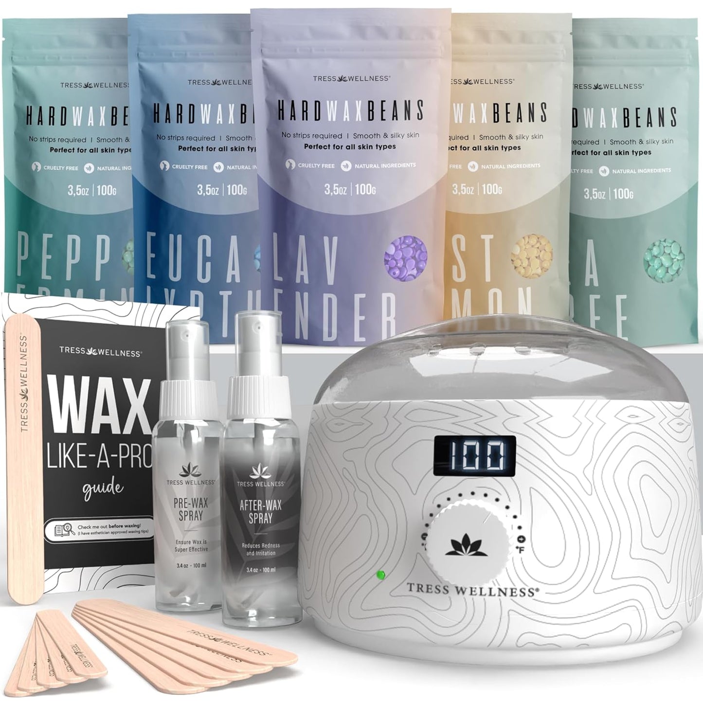 Tress Wellness Waxing Kit for Sensitive Skin - At-Home Waxing